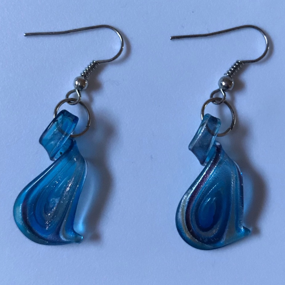 Vintage Handmade Blown Murano Glass Earrings